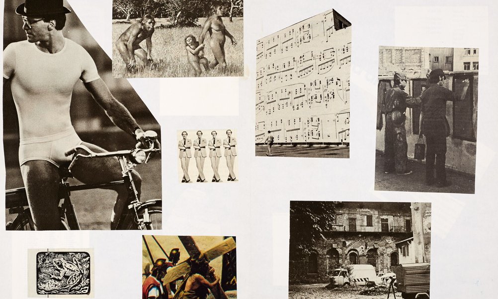Eine Collage mit unterschiedlichen schwarz-weiss-Bildern von Personen.