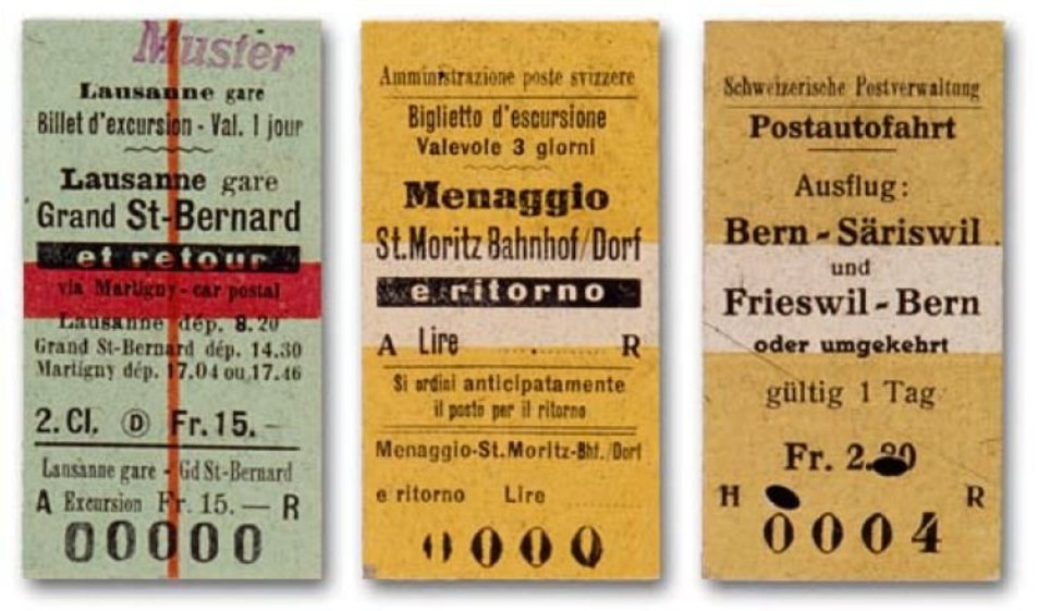 Ausflugsbillette aus Karton