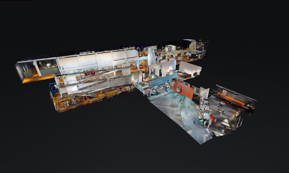 A digital model of the Museum of Communication with a view of all floors.