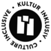 Logo of the label Culture inclusive - a black circle with three white block elements inside.