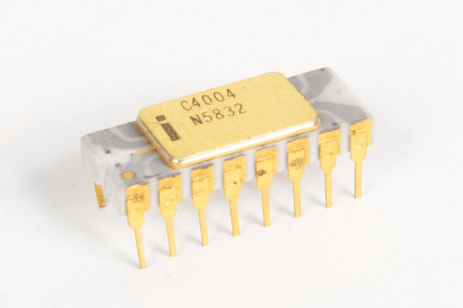 Chip Intel C4004 - vergrösserte Ansicht