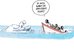 Sinkendes Boot mit Menschen die zu einem Eisbär auf einer Eisscholle sprechen: "Mit euch haben sie wenigstens Mitleid!"