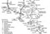 Auf dem Bild ist ein Plan des europäischen Richtstrahlnetzes aus dem Jahr 1954 zu sehen. - vergrösserte Ansicht