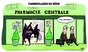 Karikatur zeigt den Eingang einer Apotheke mit dem Schild „PHARMACIE CENTRALE“.  Zu Oberst steht „CAMBRIOLAGES EN SÉRIE“. Zwei maskierte Figuren rennen heraus und tragen gestohlene Medikamente. Rechts gehen zwei Männer in Anzügen vorbei, jeder hält einen Aktenkoffer mit der Aufschrift „CAISSES MALADIE“. Einer sagt: „Tsss, amateurs!“.