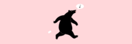 Illustrated bear on a pink background throwing away an admission ticket. - enlarged view